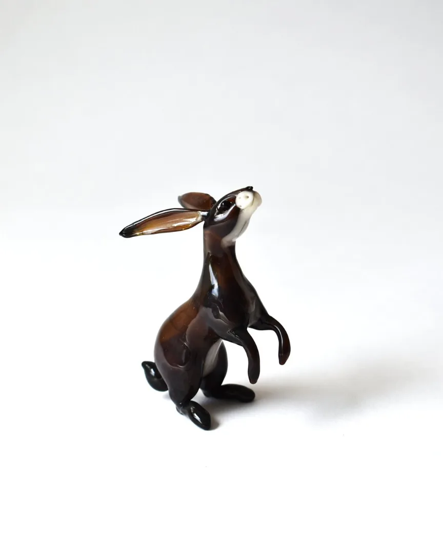 'Little Sitting Hare' Glass Sculpture